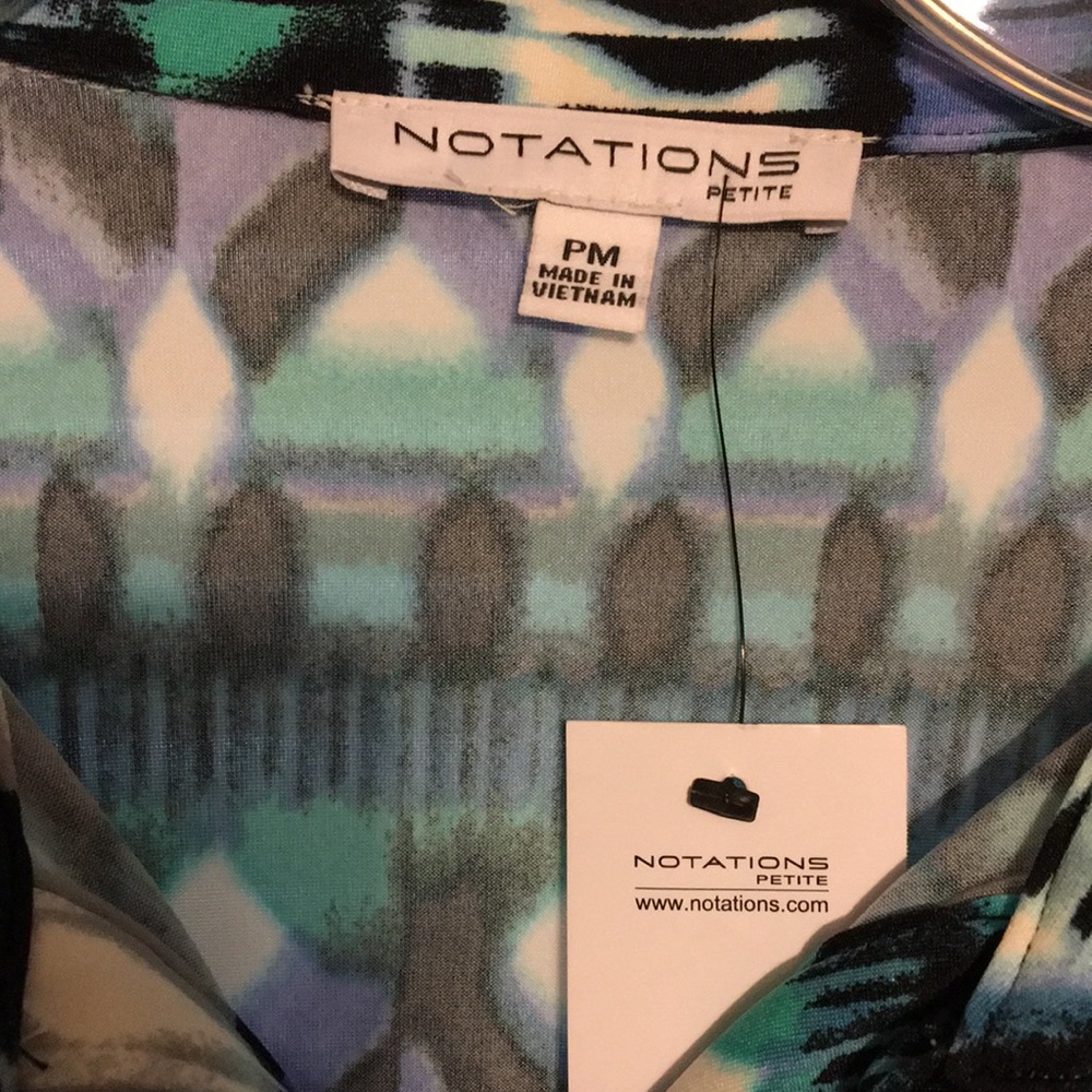 New NWT Turquoise Shirt Dress Stretch PM PL Navy - Picture 2 of 16